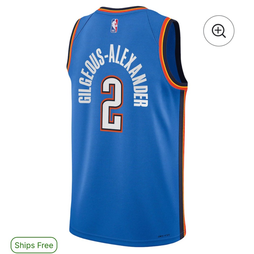 Shai Gilgeous-Alexander Oklahoma City Thunder Nike Youth Swingman Jersey - Picture 2 of 9